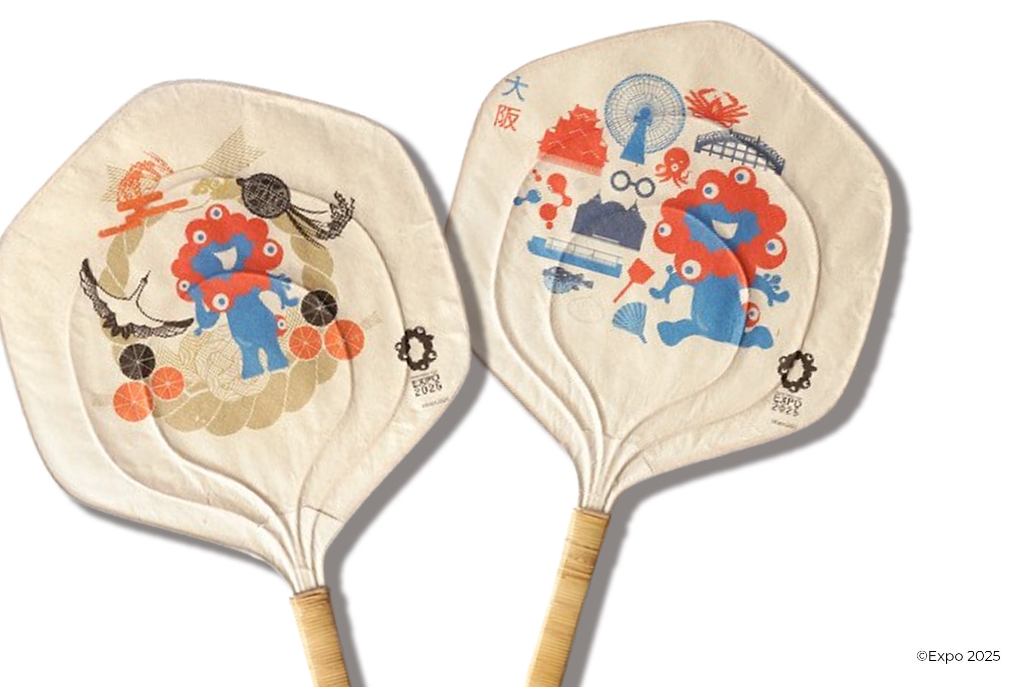 万博】夏の推しアイテムその➁軽やかで涼しいミャクミャク籐うちわ