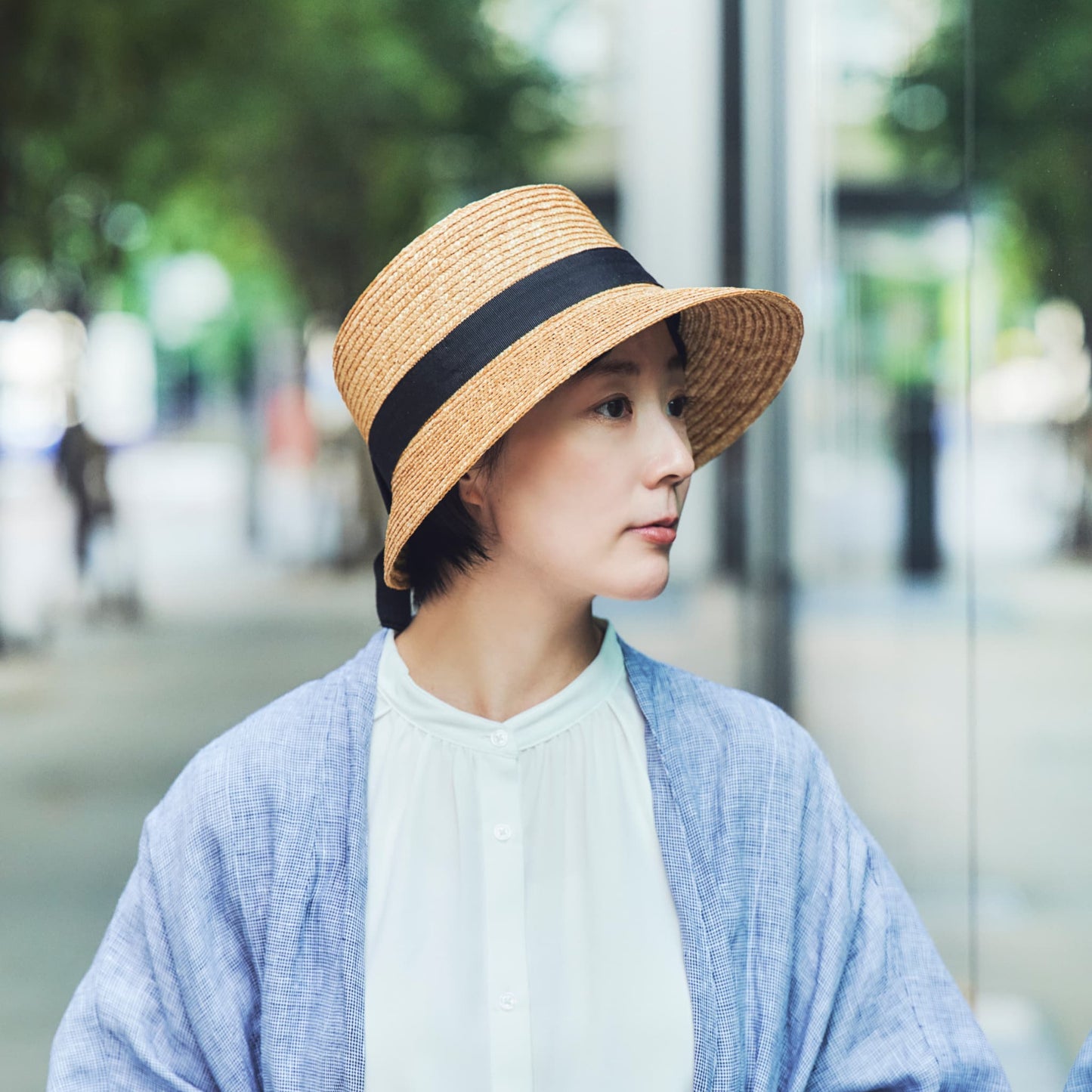 【春夏限定】ポークパイ型 女優帽