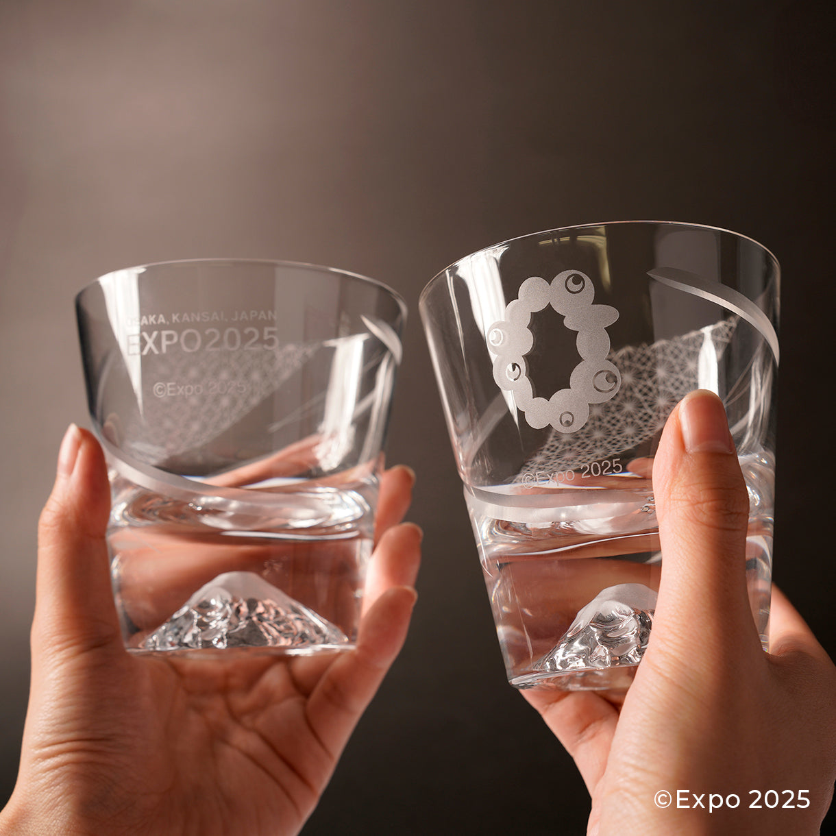 富士山グラス 万博 江戸硝子 江戸切子