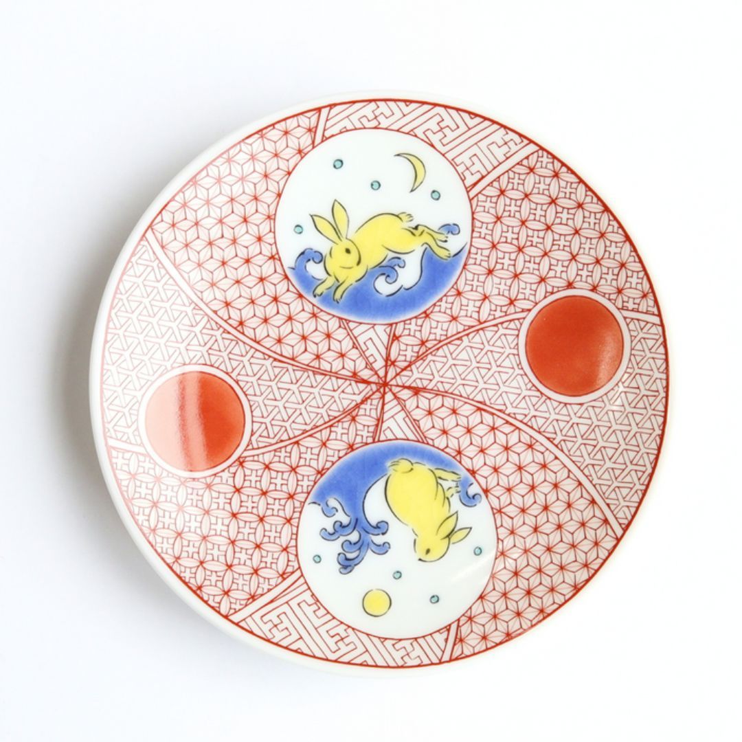 志村 観行＊海座工房＊豚＊豆皿・飾り皿 九谷焼 豆皿 うさぎ – 47 TREASURE