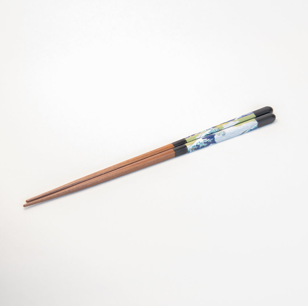 九谷色絵 × 若狭塗 夫婦箸 『波』