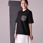 小幅織物Tシャツ 黒白ポケット
