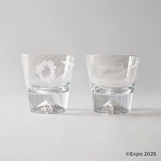 EXPO2025 江戸切子 富士山ロックグラス ペア