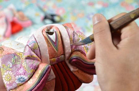 江戸木目込み　作業