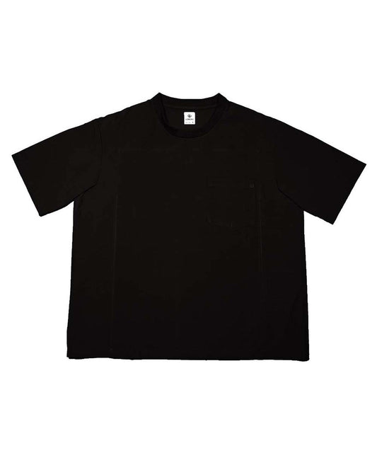 小幅織物Tシャツ 黒ポケット