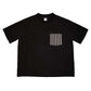 小幅織物Tシャツ 黒白ポケット