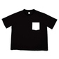 小幅織物Tシャツ白ポケット